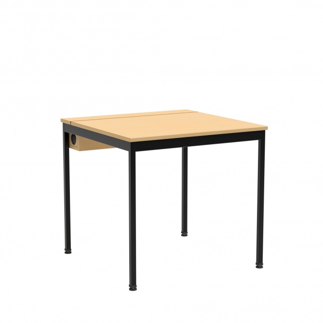 EDV-Tisch,  80x80 cm (B/T), 72 cm hoch, Holzkabelkanal mit Deckel, 